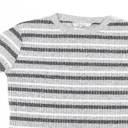 Peacocks Womens Grey Striped  Pullover Jumper Size 10