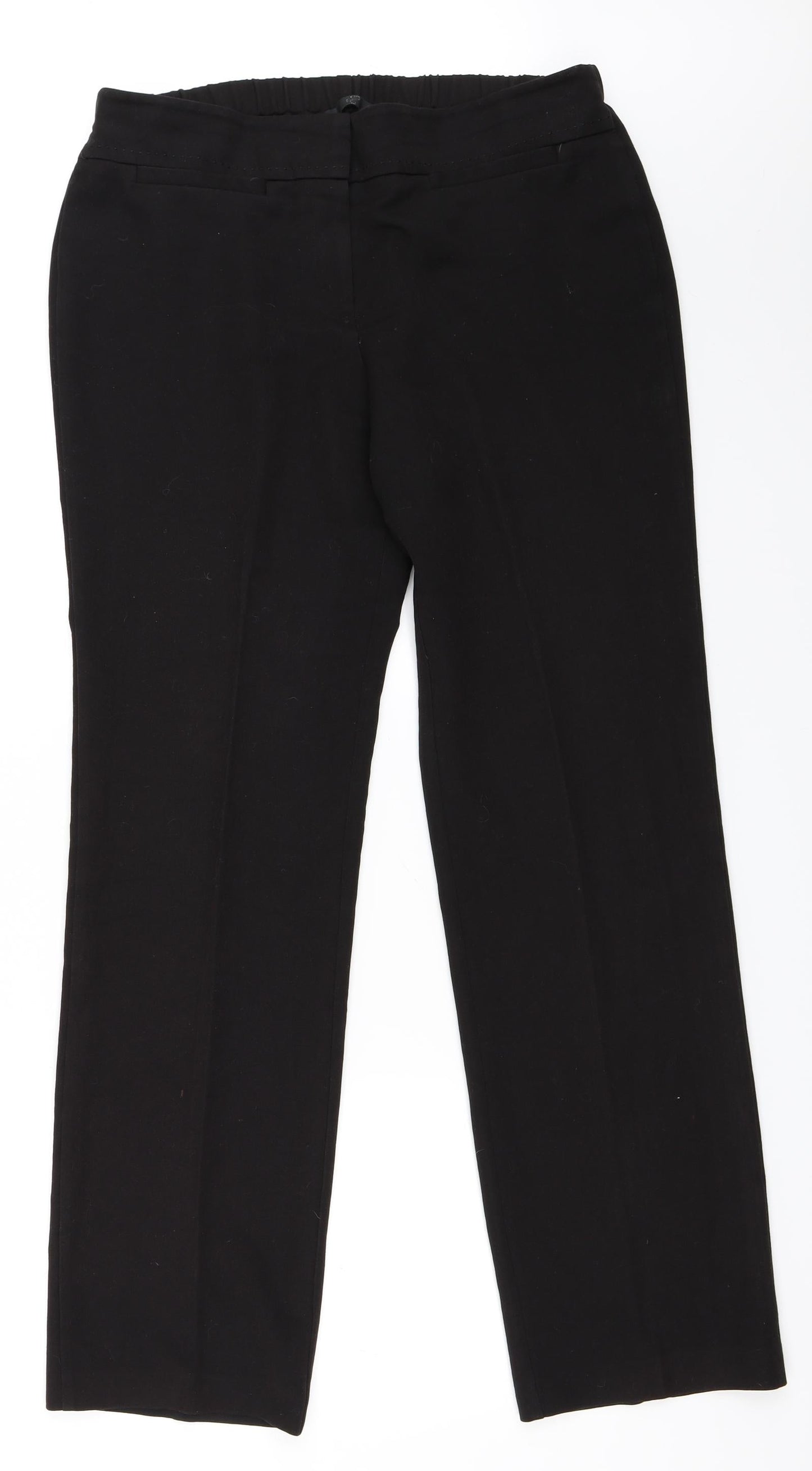 Womens UK Size 14 Preworn Regular Fit  Black Trousers