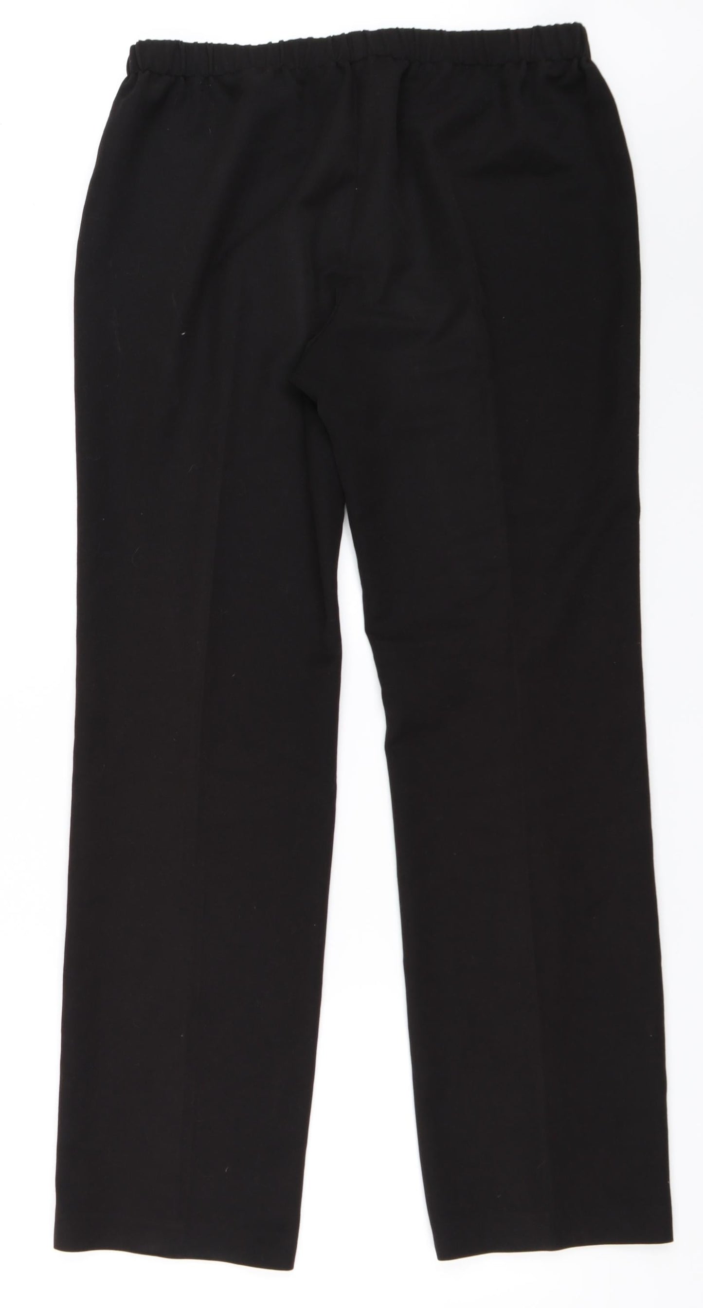 Womens UK Size 14 Preworn Regular Fit  Black Trousers