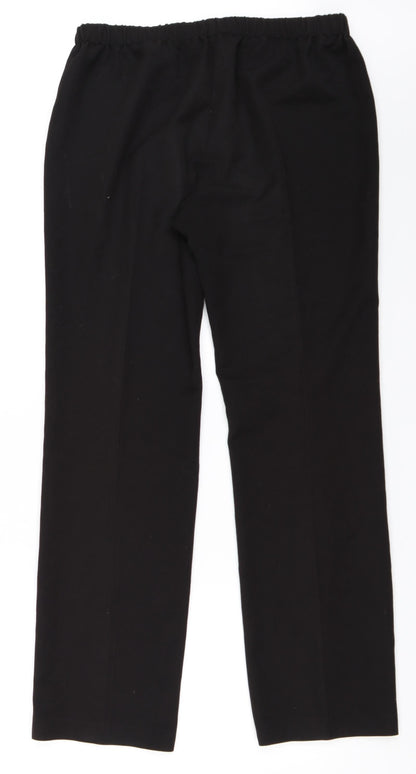 Womens UK Size 14 Preworn Regular Fit  Black Trousers