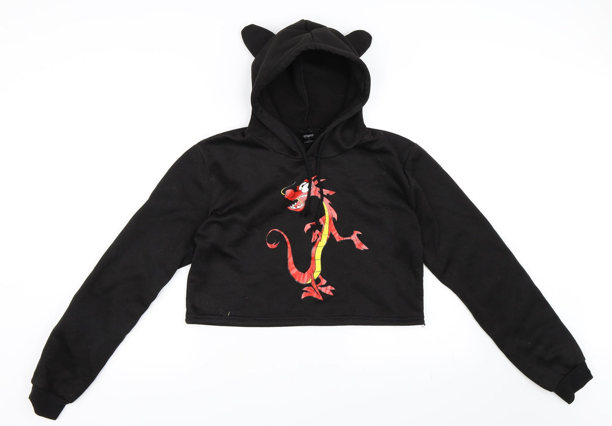 Womens Black   Pullover Hoodie Size M