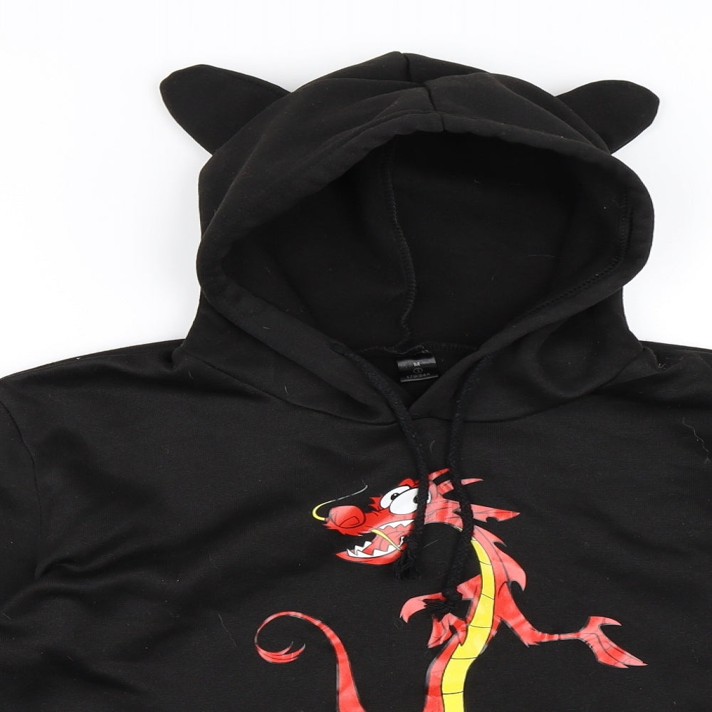 Womens Black   Pullover Hoodie Size M