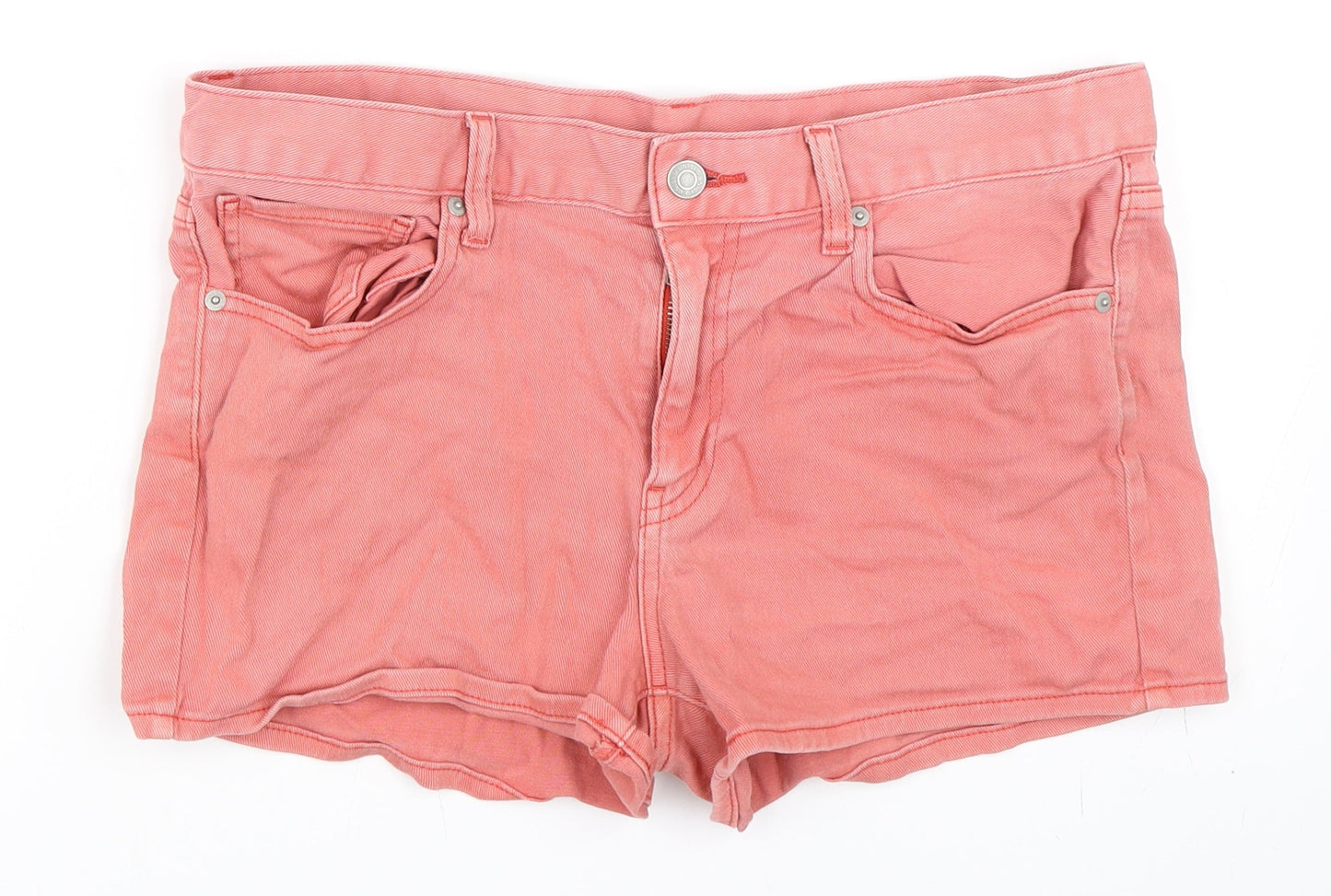UNI QLO Womens Pink  Denim Hot Pants Shorts Size 27 in