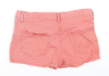 UNI QLO Womens Pink  Denim Hot Pants Shorts Size 27 in