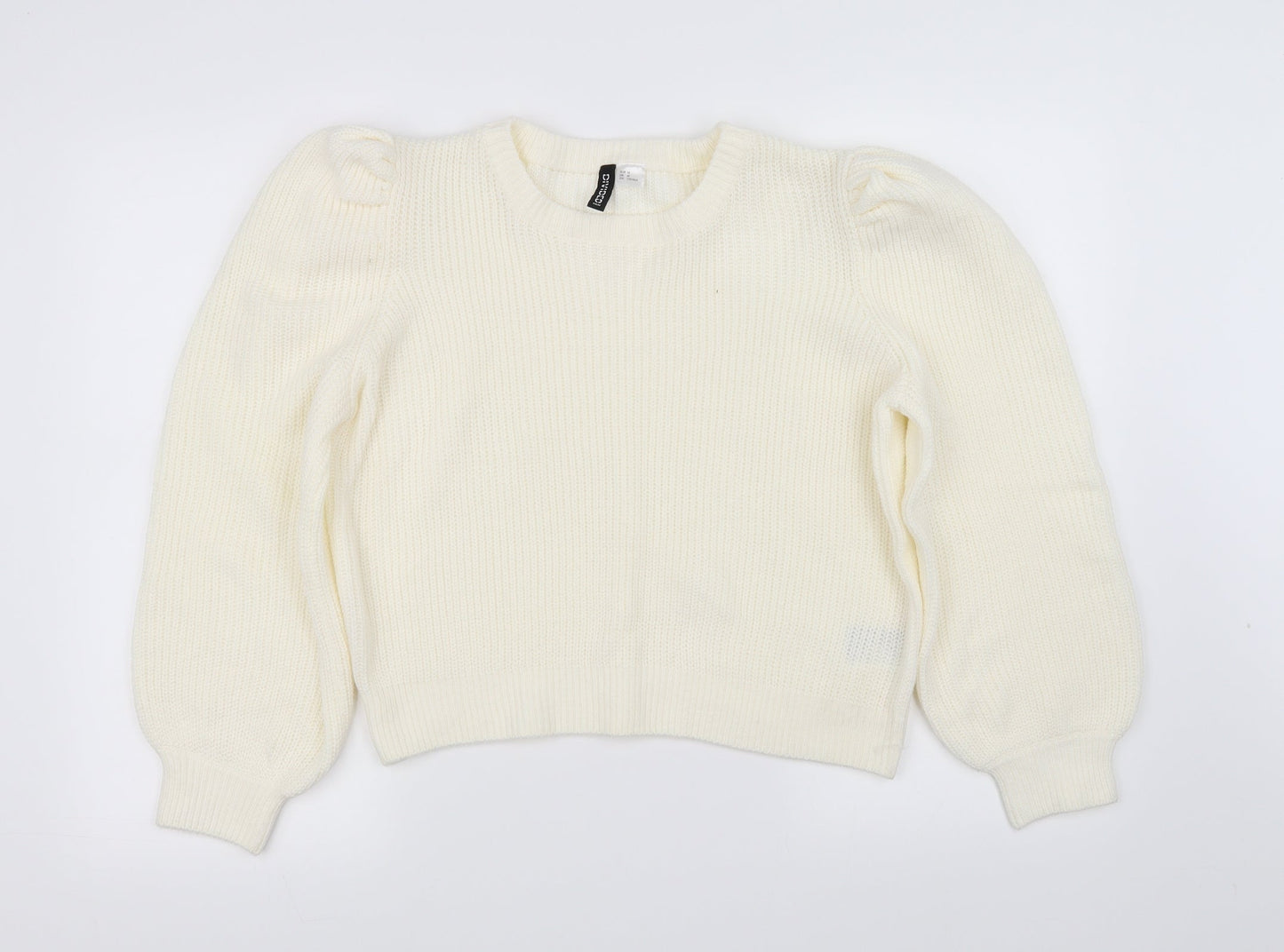 Divided Womens White   Pullover Sweatshirt Size M