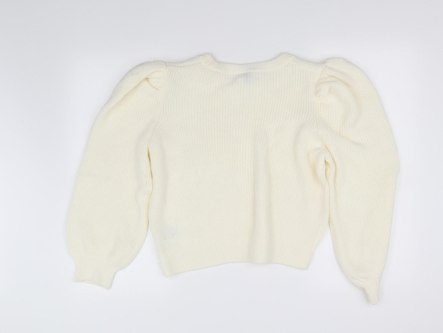 Divided Womens White   Pullover Sweatshirt Size M