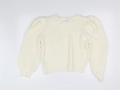 Divided Womens White   Pullover Sweatshirt Size M