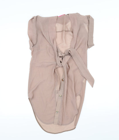 Womens UK Size 8 Krisp Beige Basic Blouse