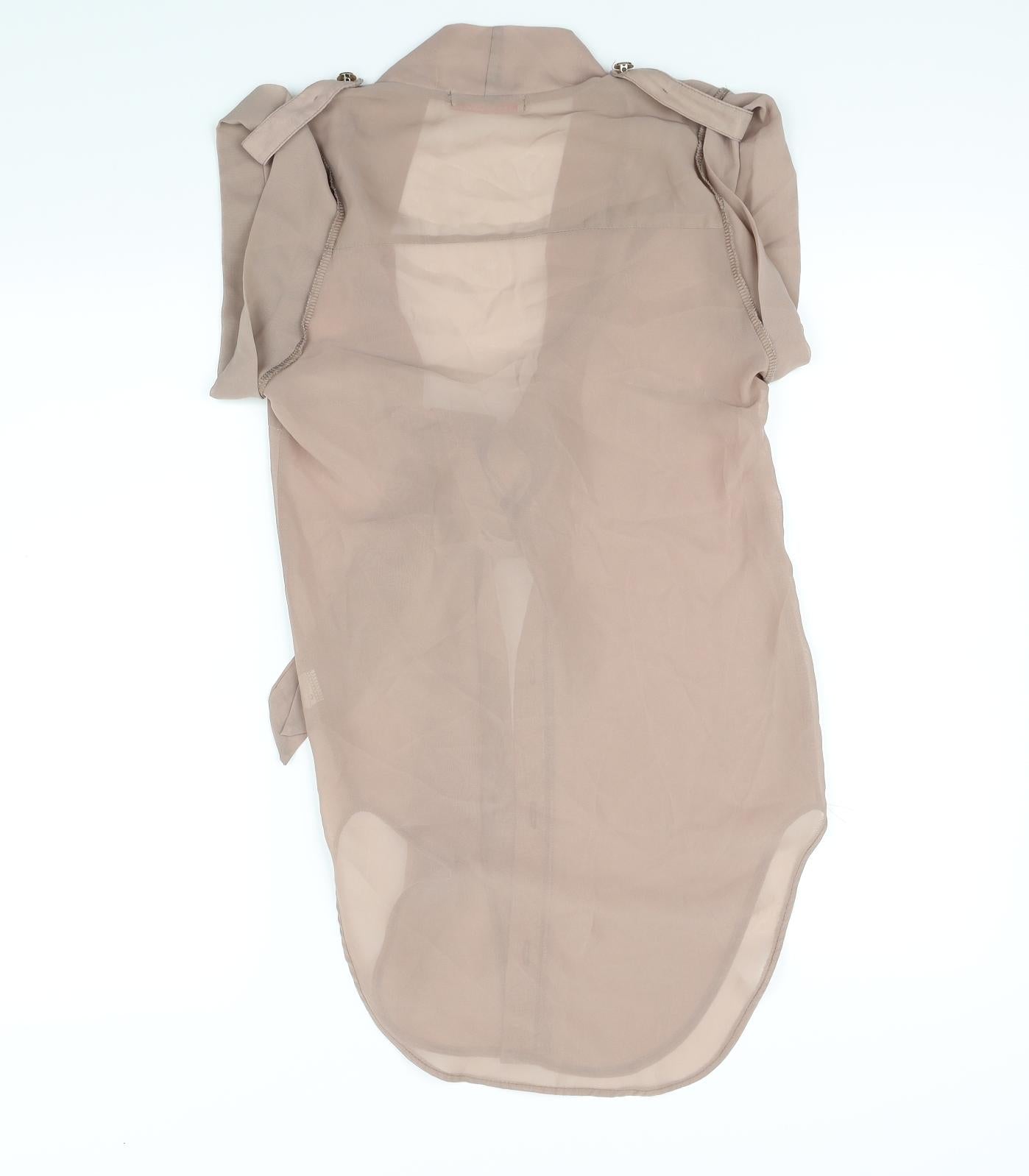 Womens UK Size 8 Krisp Beige Basic Blouse