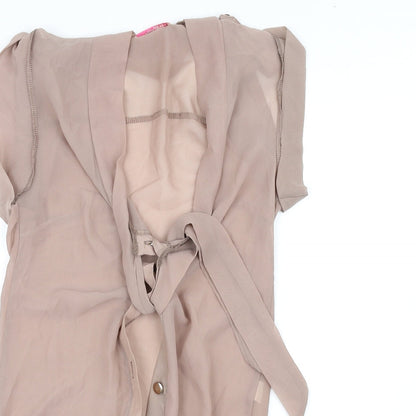 Womens UK Size 8 Krisp Beige Basic Blouse