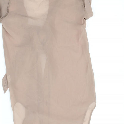 Womens UK Size 8 Krisp Beige Basic Blouse