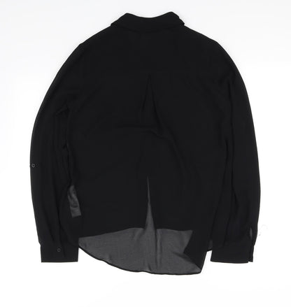 Womens UK Size 10 New Look Black Basic Blouse