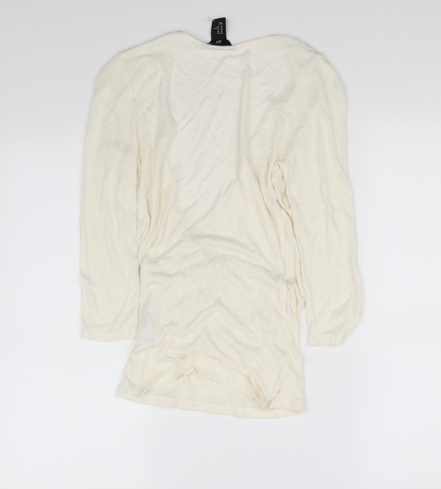 Womens UK Size XS H&M White Basic Blouse