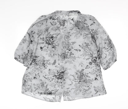 Womens UK Size 10 New Look Grey Basic Blouse