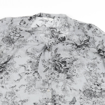 Womens UK Size 10 New Look Grey Basic Blouse