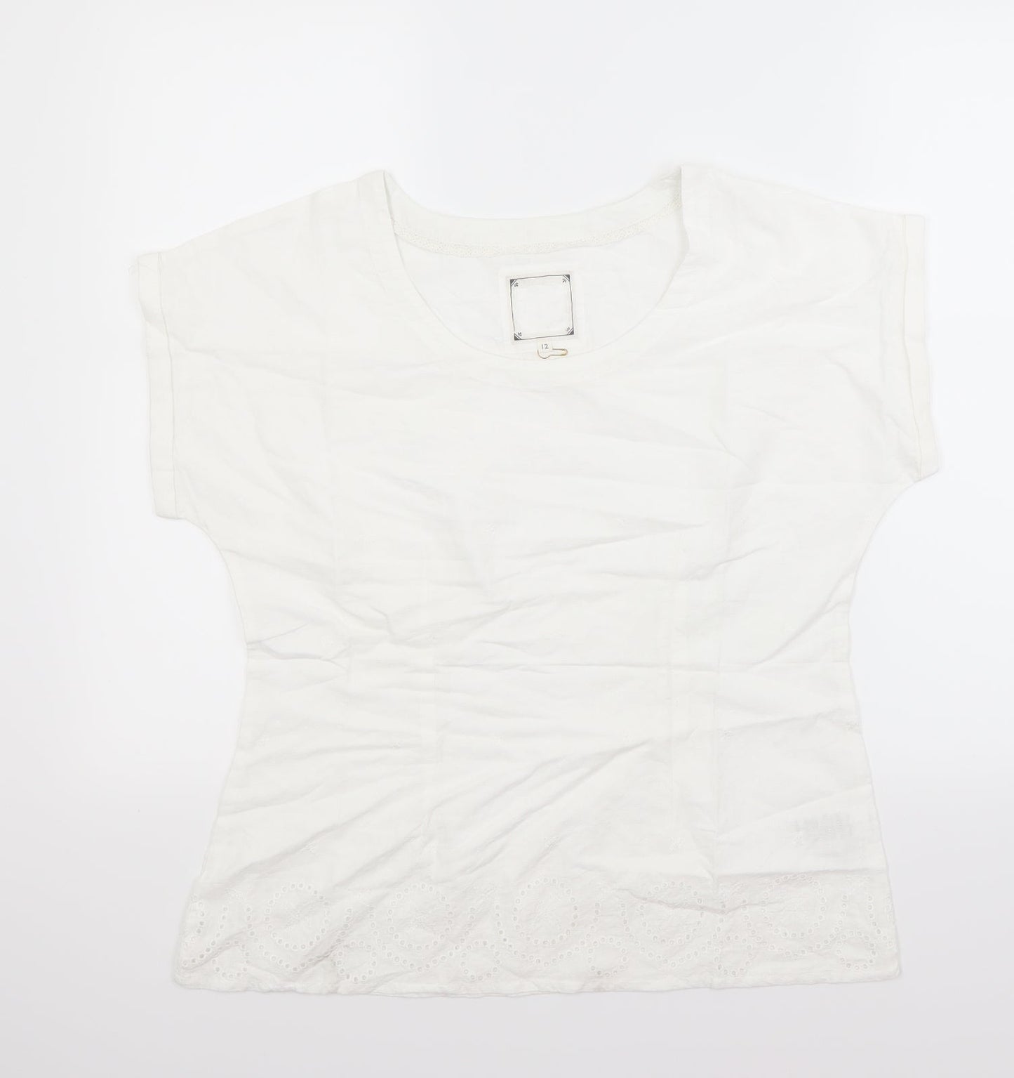 Womens UK Size 12 Preworn White Basic T-Shirt