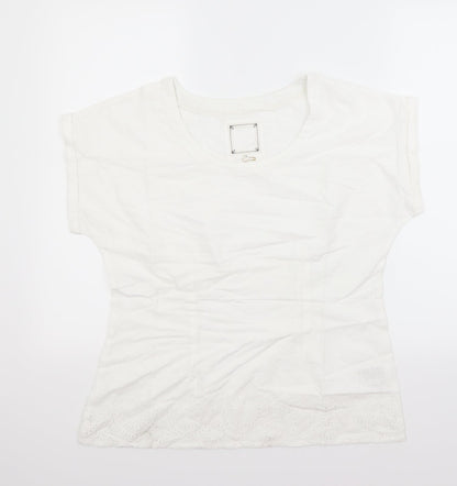Womens UK Size 12 Preworn White Basic T-Shirt