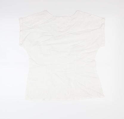 Womens UK Size 12 Preworn White Basic T-Shirt