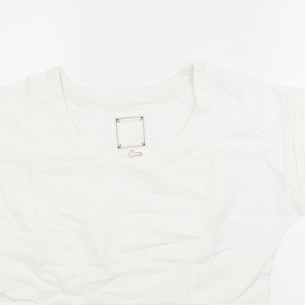 Womens UK Size 12 Preworn White Basic T-Shirt