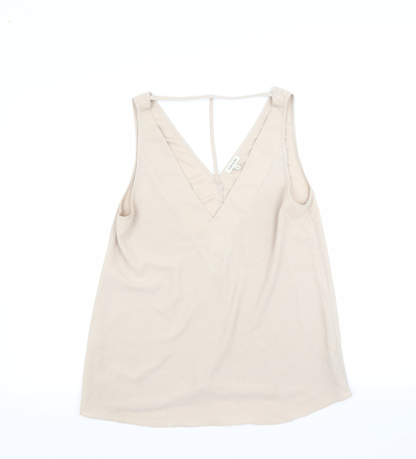 Womens UK Size 8 River Island Beige Basic Blouse