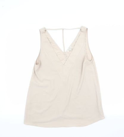 Womens UK Size 8 River Island Beige Basic Blouse