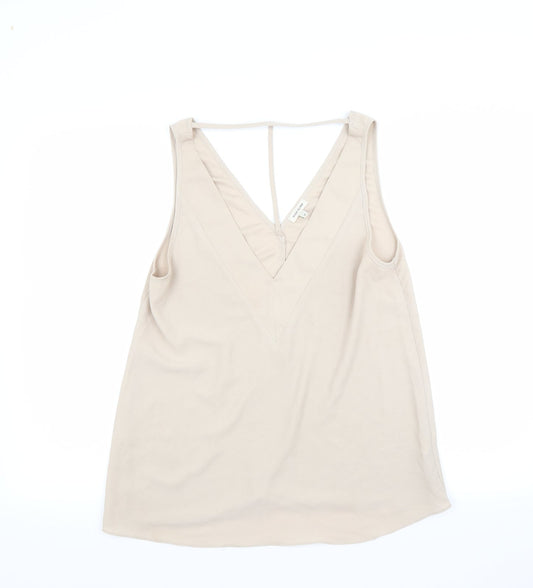Womens UK Size 8 River Island Beige Basic Blouse