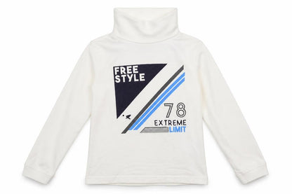 Preworn Boys White   Pullover Sweatshirt Size 6 Years