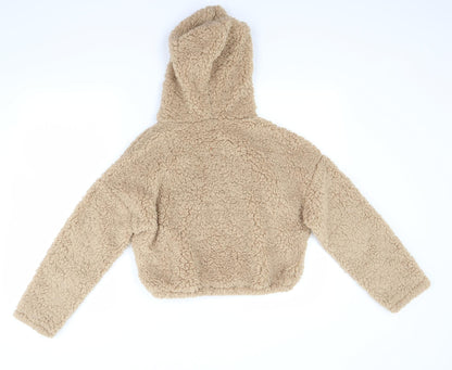 New Look Girls Beige  Fleece Pullover Hoodie Size 12 Years