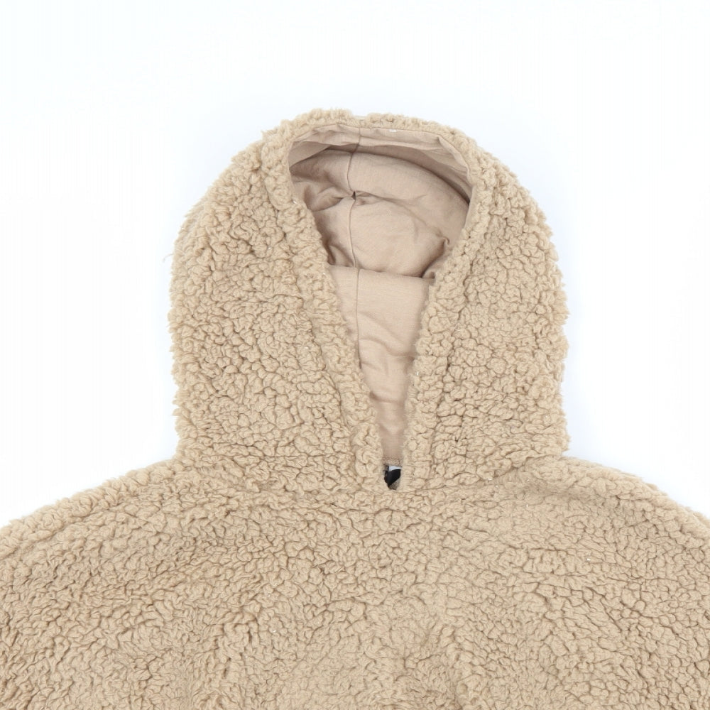 New Look Girls Beige  Fleece Pullover Hoodie Size 12 Years