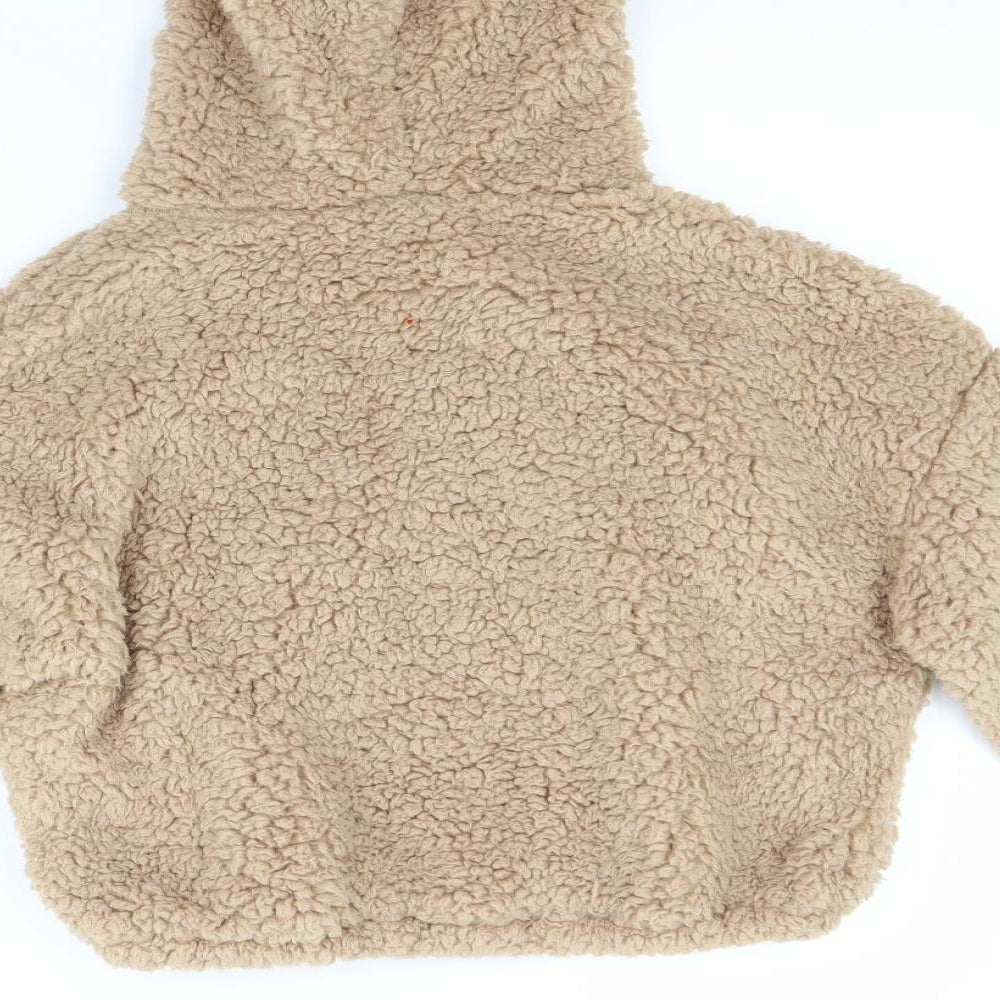 New Look Girls Beige  Fleece Pullover Hoodie Size 12 Years