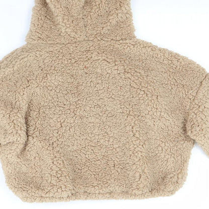 New Look Girls Beige  Fleece Pullover Hoodie Size 12 Years