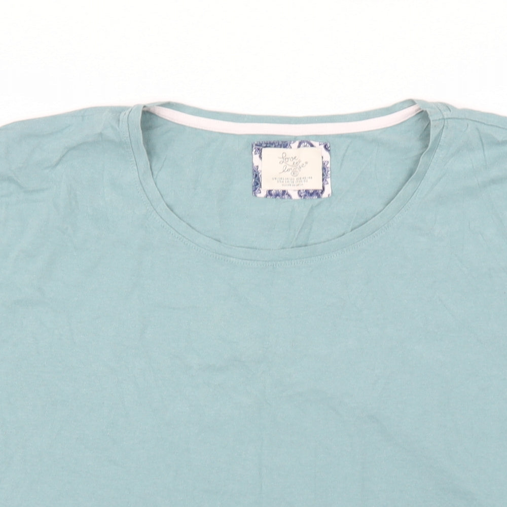 Womens UK Size XL love to lounge Green Basic T-Shirt