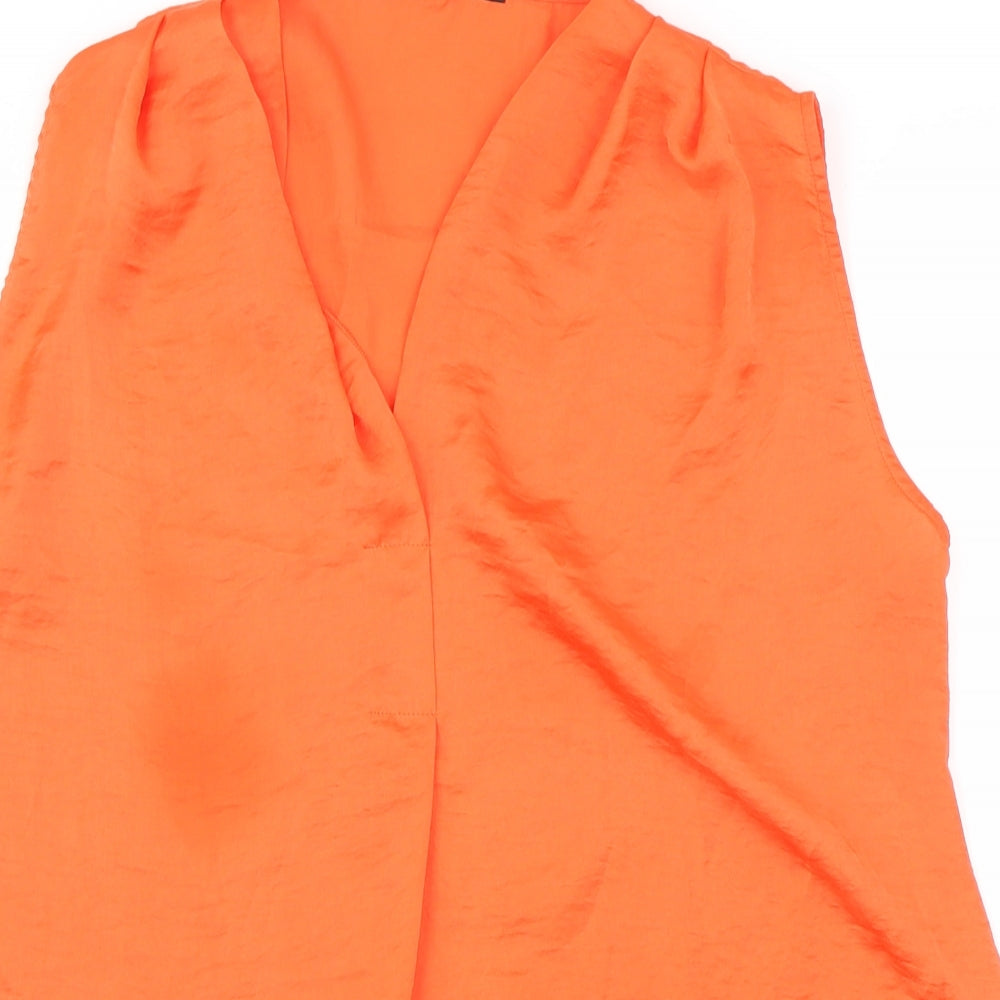 herry Womens Orange   Basic Blouse Size 6