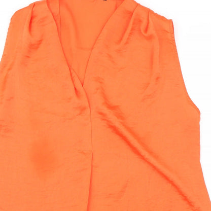 herry Womens Orange   Basic Blouse Size 6