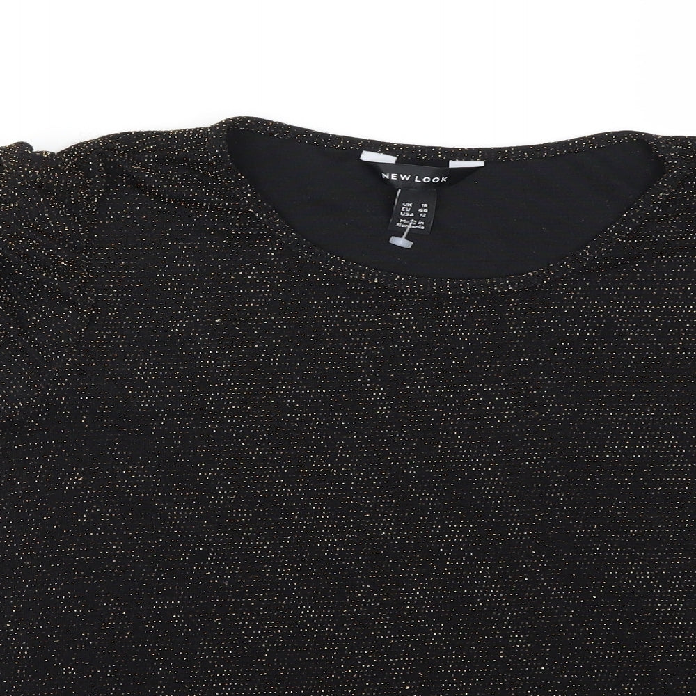 Womens UK Size 16 New Look Black Basic Blouse