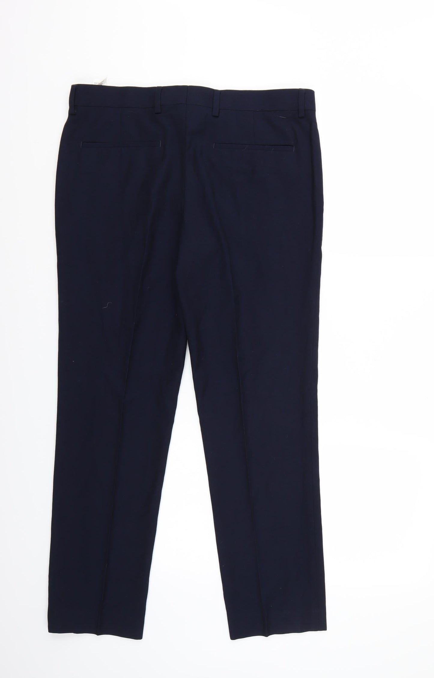 Womens UK Size 32 Topman Regular Fit Cropped Blue Trousers