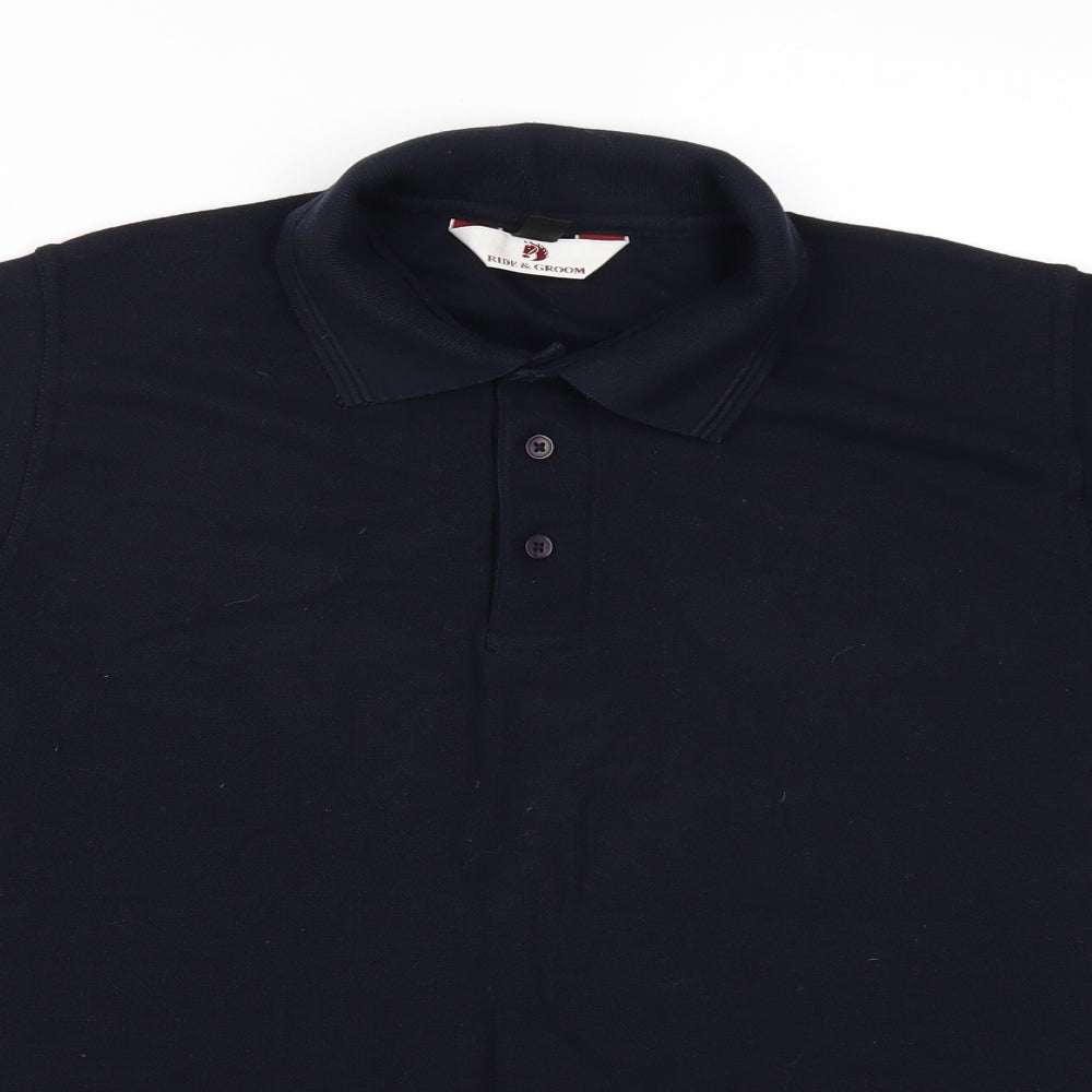 Ride & groom Mens Blue    Polo Size S