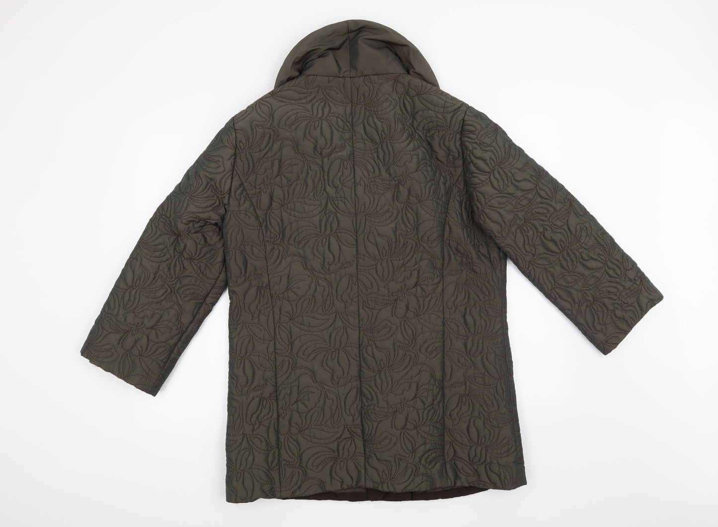 Alex & Co Womens Green Floral  Overcoat Coat Size 14