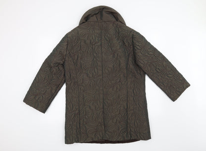 Alex & Co Womens Green Floral  Overcoat Coat Size 14