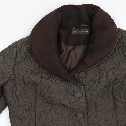 Alex & Co Womens Green Floral  Overcoat Coat Size 14