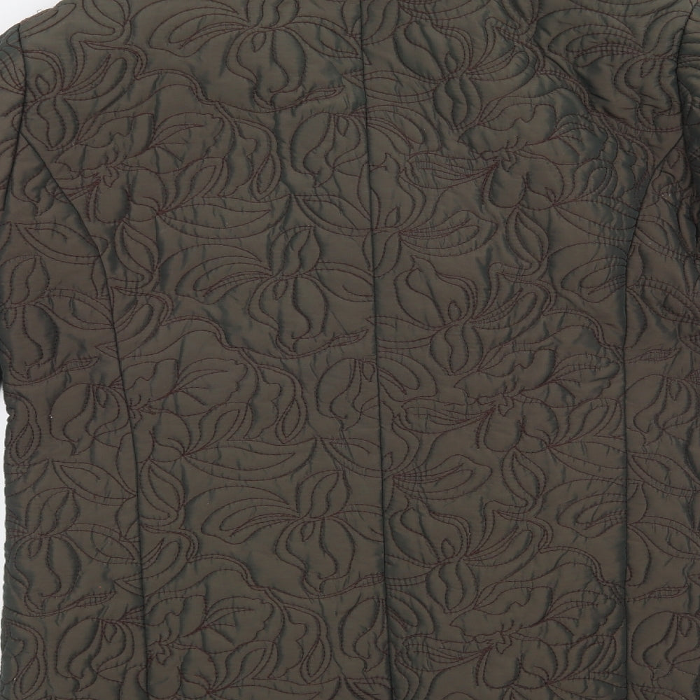 Alex & Co Womens Green Floral  Overcoat Coat Size 14