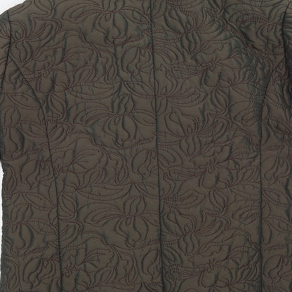 Alex & Co Womens Green Floral  Overcoat Coat Size 14