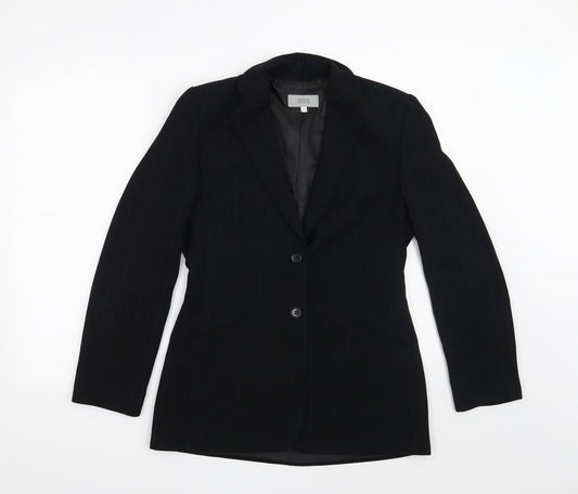 NEXT Womens Black Striped  Jacket Suit Jacket Size 8