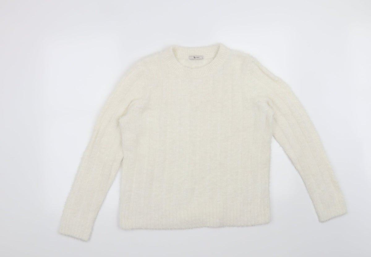 TU Womens Beige Striped  Pullover Jumper Size 14