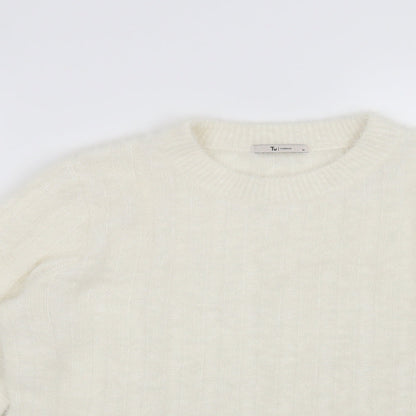 TU Womens Beige Striped  Pullover Jumper Size 14