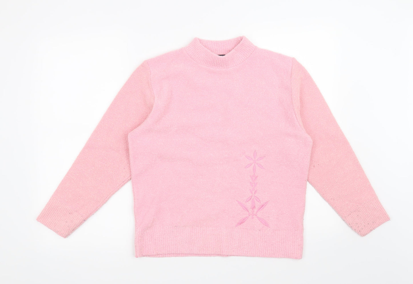 4Me Womens Pink Floral  Pullover Jumper Size S