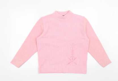 4Me Womens Pink Floral  Pullover Jumper Size S