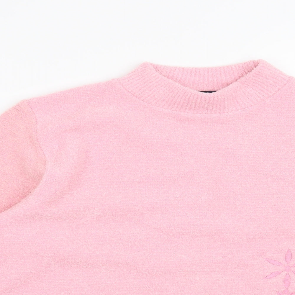 4Me Womens Pink Floral  Pullover Jumper Size S