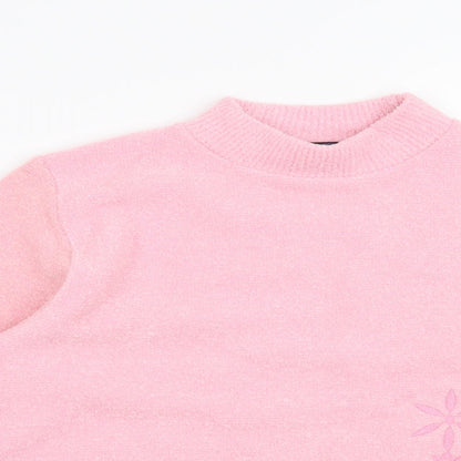 4Me Womens Pink Floral  Pullover Jumper Size S
