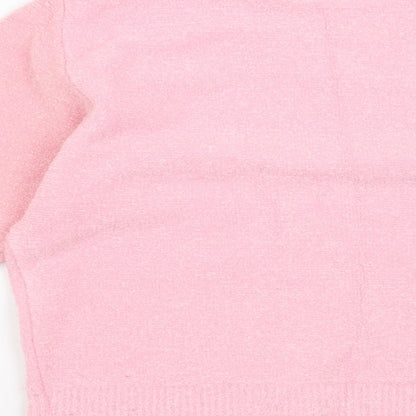 4Me Womens Pink Floral  Pullover Jumper Size S